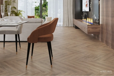 Кварцвиниловая плитка VINILAM PARQUET HERRINGBONE IS11355 Паркет Монпелье